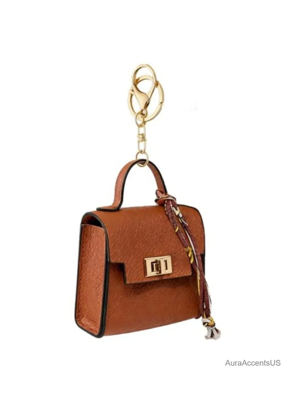 Vintage Style Mini Backpack Keychain PU Leather Coin Purse Key Holder Twist
